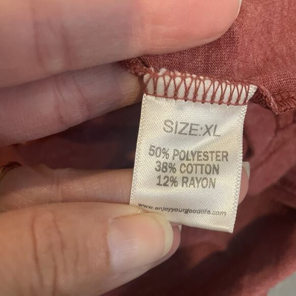 GoodLife T-Shirt Mens XL Heathered Red V Neck Pullover Short Sleeve USA Cotton - Picture 5 of 6